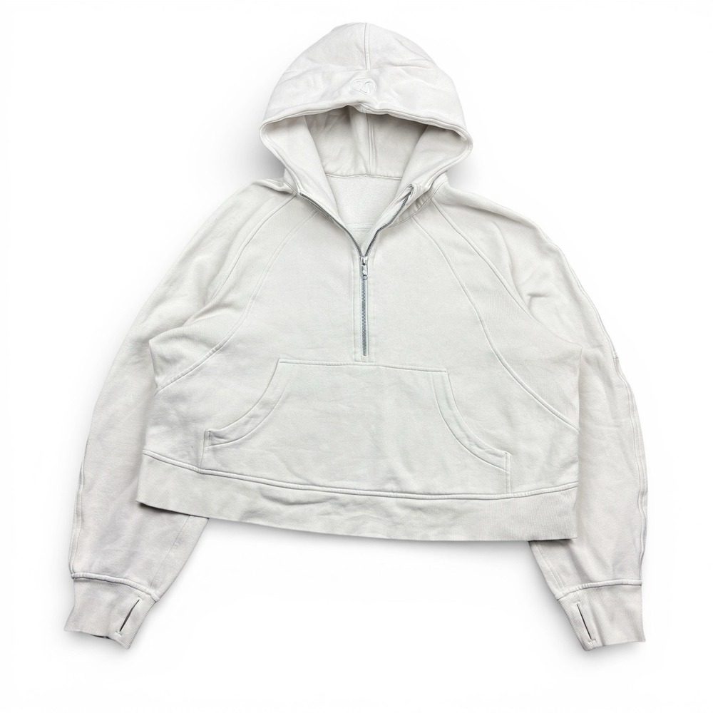 Lululemon Scuba Oversized Half Zip Hoodie Women's XL/XXL White Ivory Fleece